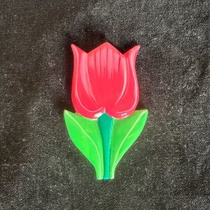 Vintage Pink Tulip Brooch